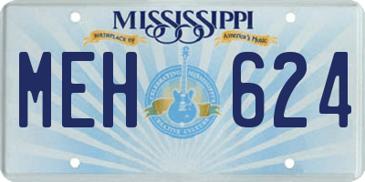 MS license plate MEH624
