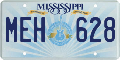 MS license plate MEH628