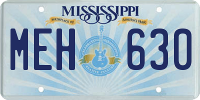MS license plate MEH630