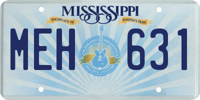 MS license plate MEH631