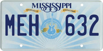 MS license plate MEH632