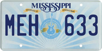 MS license plate MEH633