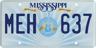 MS license plate MEH637
