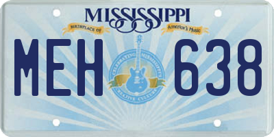 MS license plate MEH638