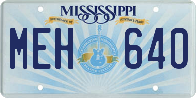 MS license plate MEH640