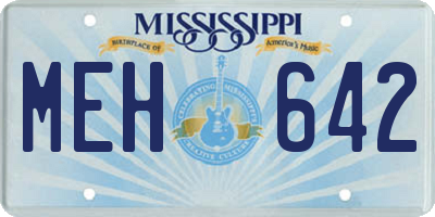 MS license plate MEH642