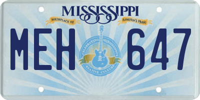 MS license plate MEH647