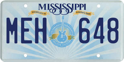 MS license plate MEH648