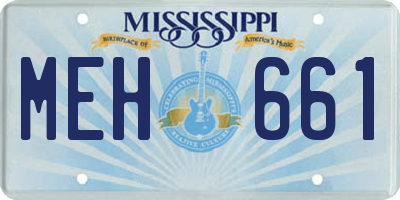 MS license plate MEH661
