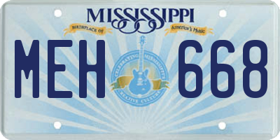 MS license plate MEH668