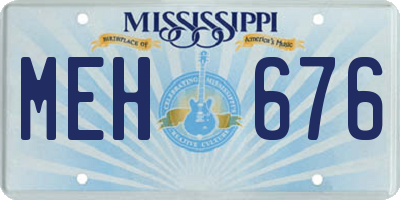 MS license plate MEH676