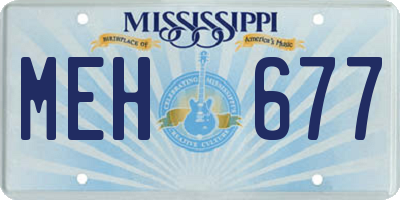 MS license plate MEH677