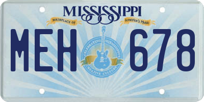 MS license plate MEH678