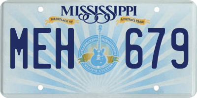 MS license plate MEH679