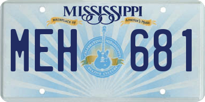 MS license plate MEH681