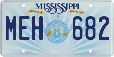 MS license plate MEH682