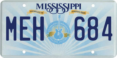 MS license plate MEH684