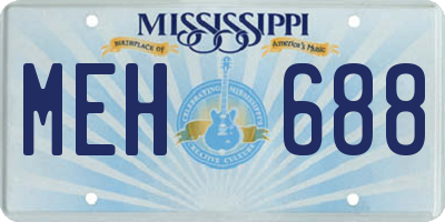 MS license plate MEH688