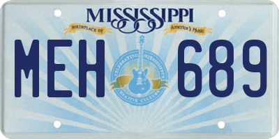 MS license plate MEH689