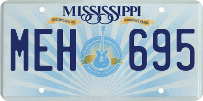 MS license plate MEH695