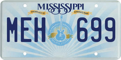 MS license plate MEH699