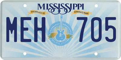 MS license plate MEH705