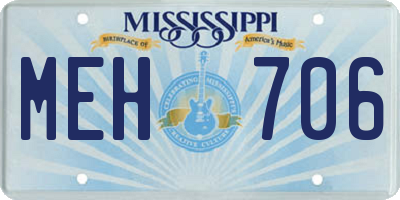 MS license plate MEH706