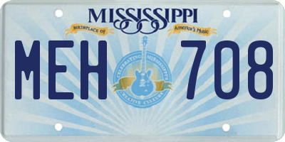 MS license plate MEH708