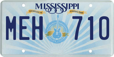 MS license plate MEH710