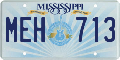 MS license plate MEH713