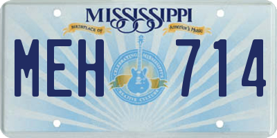 MS license plate MEH714