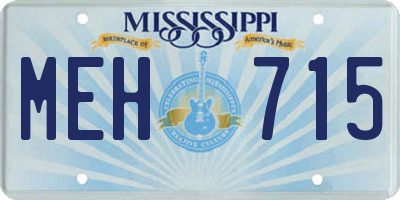 MS license plate MEH715