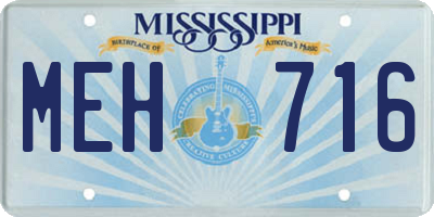 MS license plate MEH716