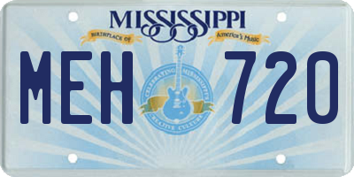 MS license plate MEH720
