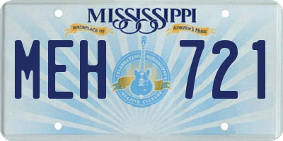 MS license plate MEH721