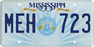 MS license plate MEH723