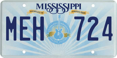 MS license plate MEH724