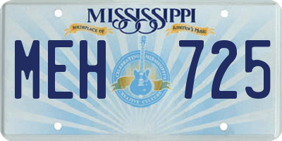 MS license plate MEH725