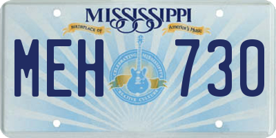 MS license plate MEH730