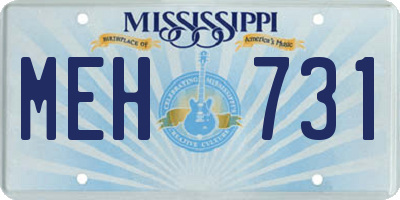 MS license plate MEH731