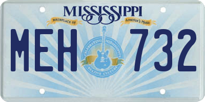 MS license plate MEH732