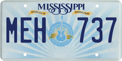 MS license plate MEH737
