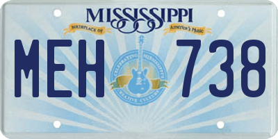 MS license plate MEH738