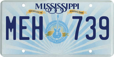 MS license plate MEH739