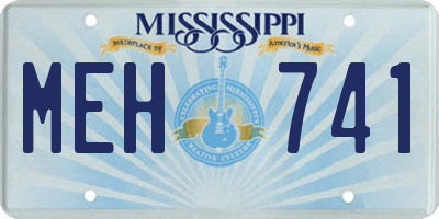 MS license plate MEH741
