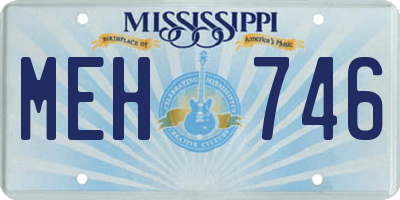 MS license plate MEH746