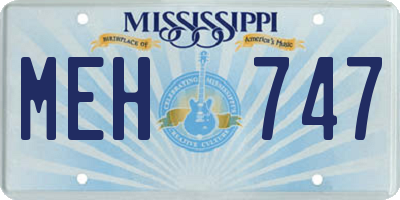 MS license plate MEH747