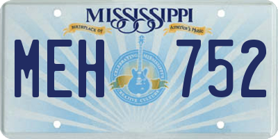 MS license plate MEH752