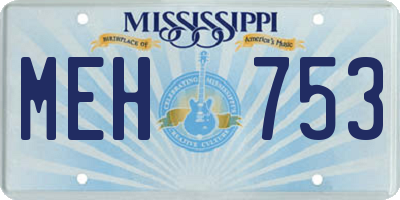 MS license plate MEH753