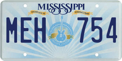 MS license plate MEH754